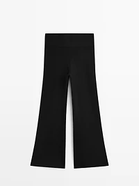 Flared knit trousers