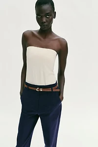 HIGH-WAISTED BELTED PANTS