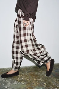 ZW COLLECTION GINGHAM PLAID PANTS