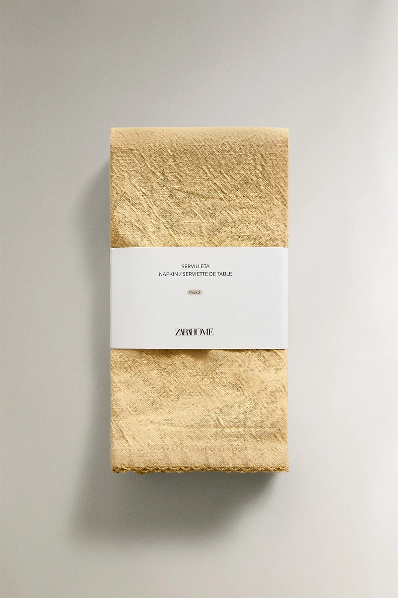 PACK OF PLAIN DYED THREAD NAPKINS (PACK OF 2)
