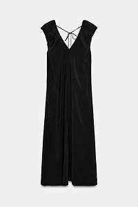 ROBE LONGUE À MANCHES BOUFFANTES