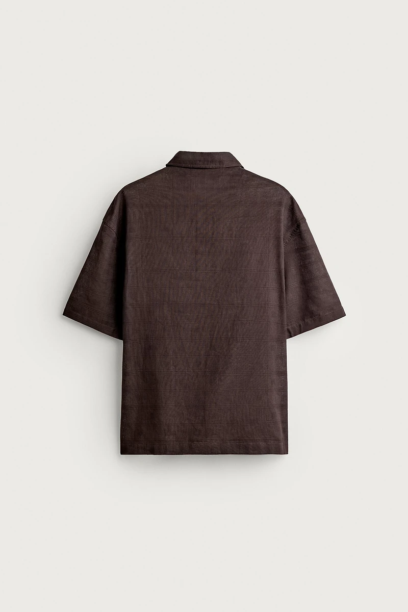 LINEN COTTON BLEND POLO SHIRT