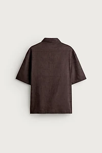LINEN COTTON BLEND POLO SHIRT