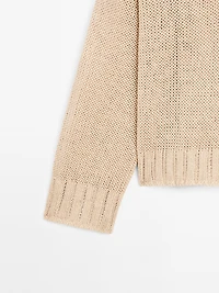 Pull en maille de lin à col V
