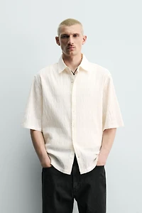 WRINKLED EFFECT RELAXED FIT SHIRT