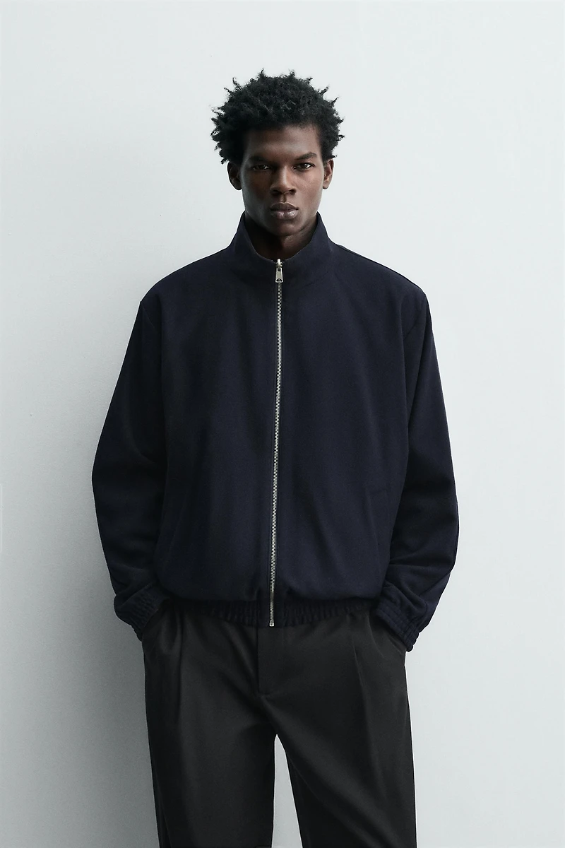 REVERSIBLE WOOL - CASHMERE BOMBER JACKET