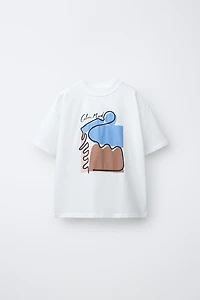 EMBROIDERED CORD PRINT T-SHIRT