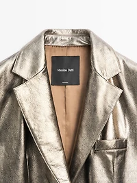Metallic nappa leather blazer