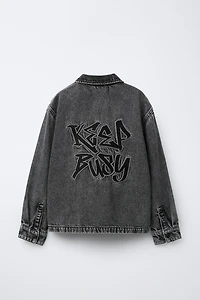EMBROIDERED DENIM OVERSHIRT