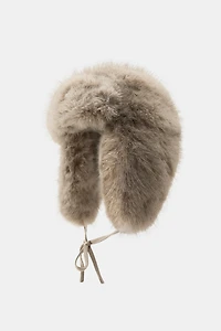 FAUX FUR AVIATOR HAT