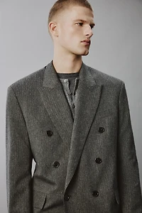 VESTE CROISÉE DE COSTUME À RAYURES