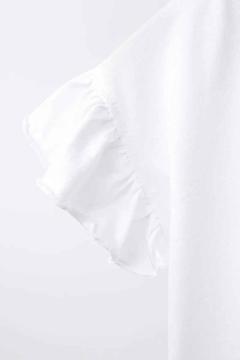 PLAIN RUFFLE T-SHIRT