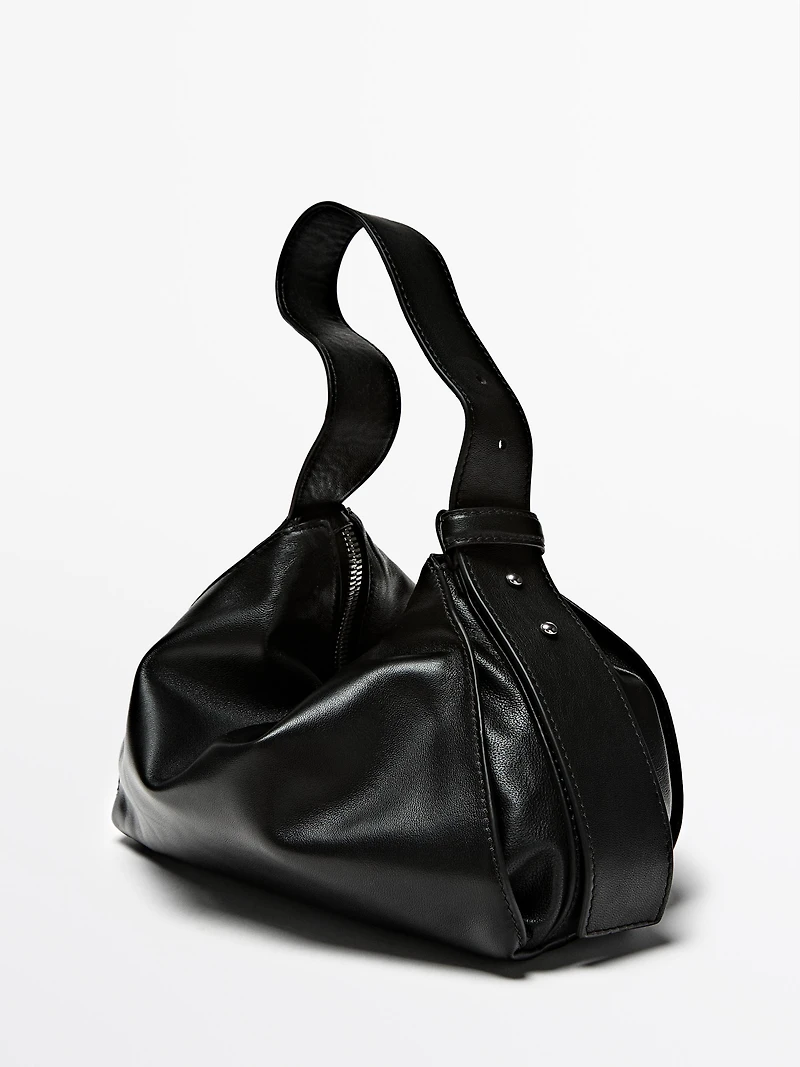 Petit sac porté épaule en cuir nappa