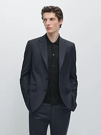 Veste de costume à rayures 100% laine froide
