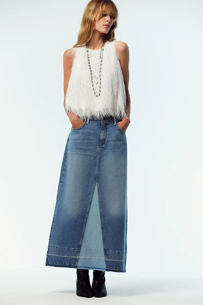 JUPE MIDI EN JEAN COMBINÉ Z1975
