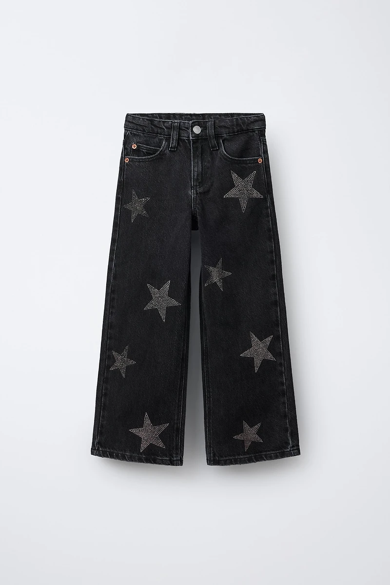 SPARKLY STARS WIDE LEG JEANS