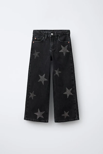 SPARKLY STARS WIDE LEG JEANS