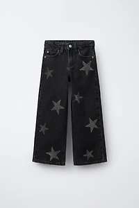 SPARKLY STARS WIDE LEG JEANS