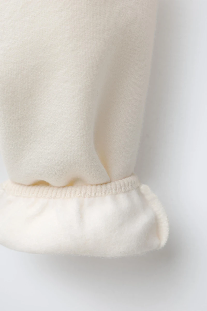 EMBROIDERED TEXT SWEATSHIRT AND PANTS SET