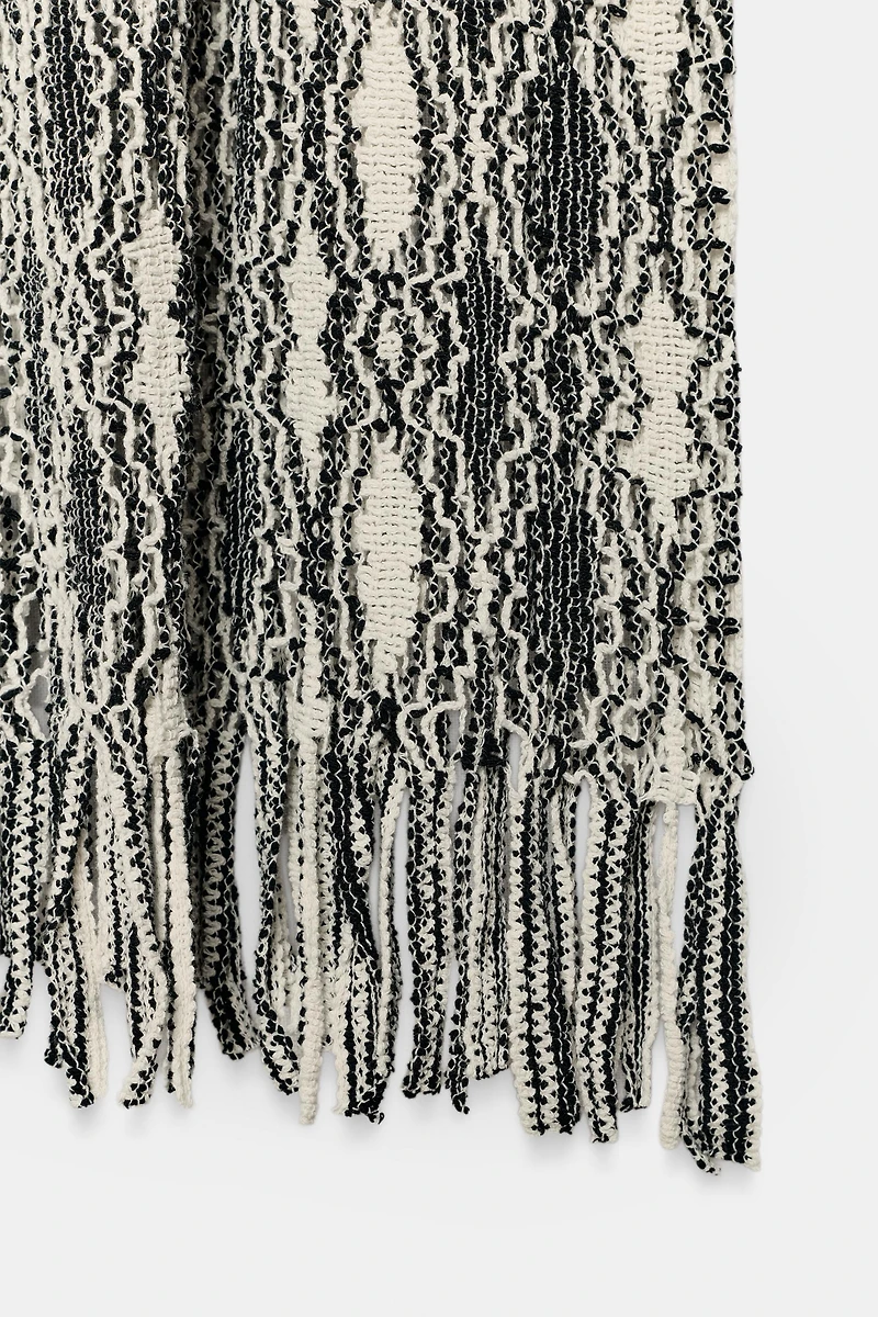 FRINGED KNIT DRESS
