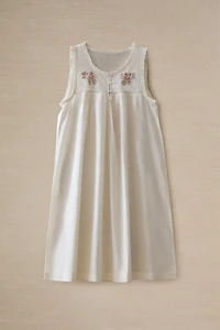 EMBROIDERED COTTON NIGHTGOWN