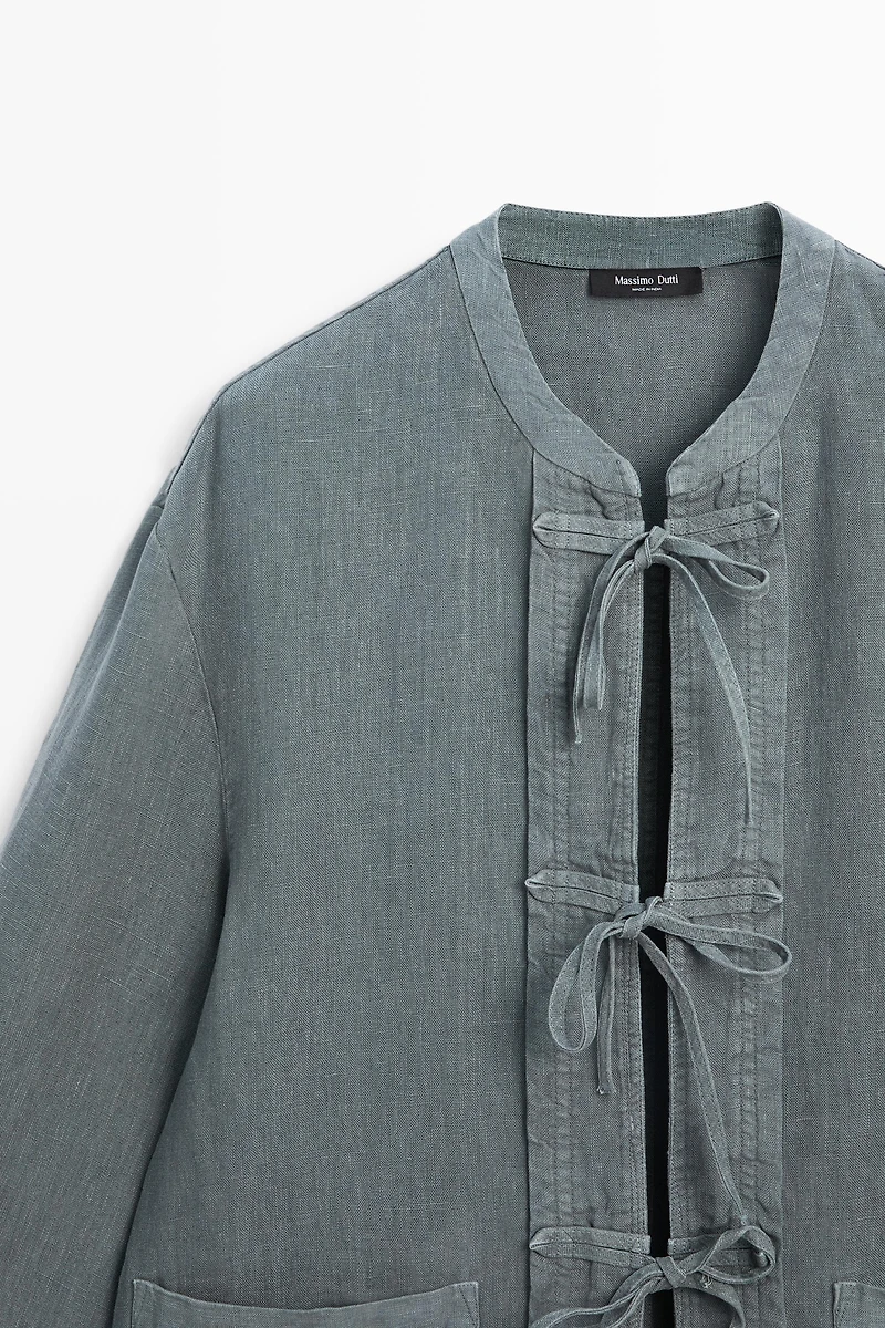 100% linen kimono with bows