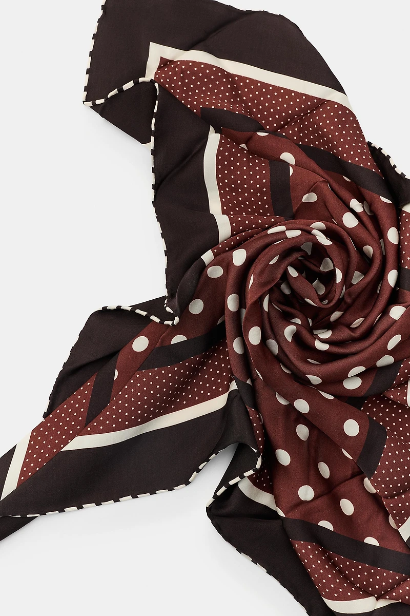 100% VISCOSE POLKA DOT PRINT SCARF