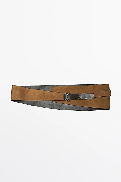 Ceinture obi en croûte de cuir