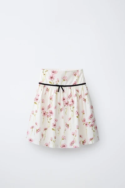 FLORAL PRINT MIDI SKIRT