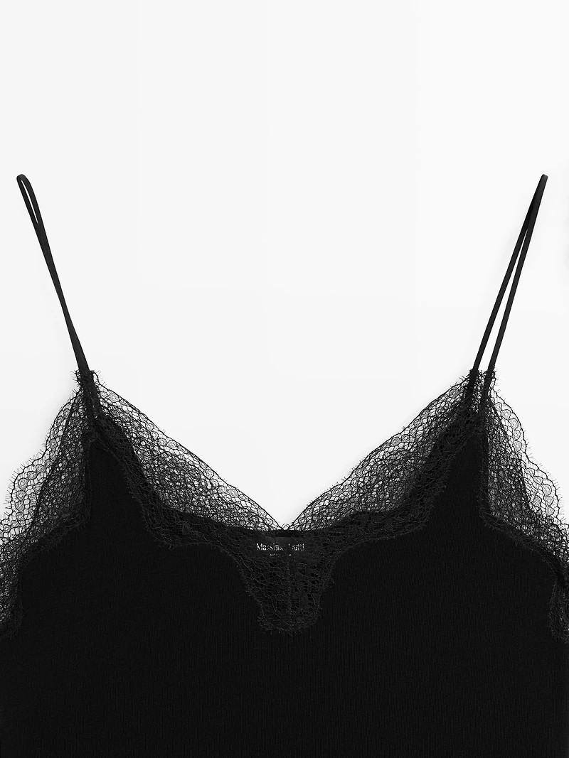Camisole top with lace detail