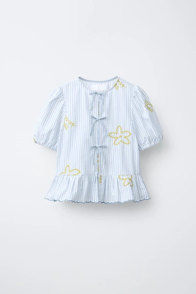 STRIPED BLOUSE WITH EMBROIDERY
