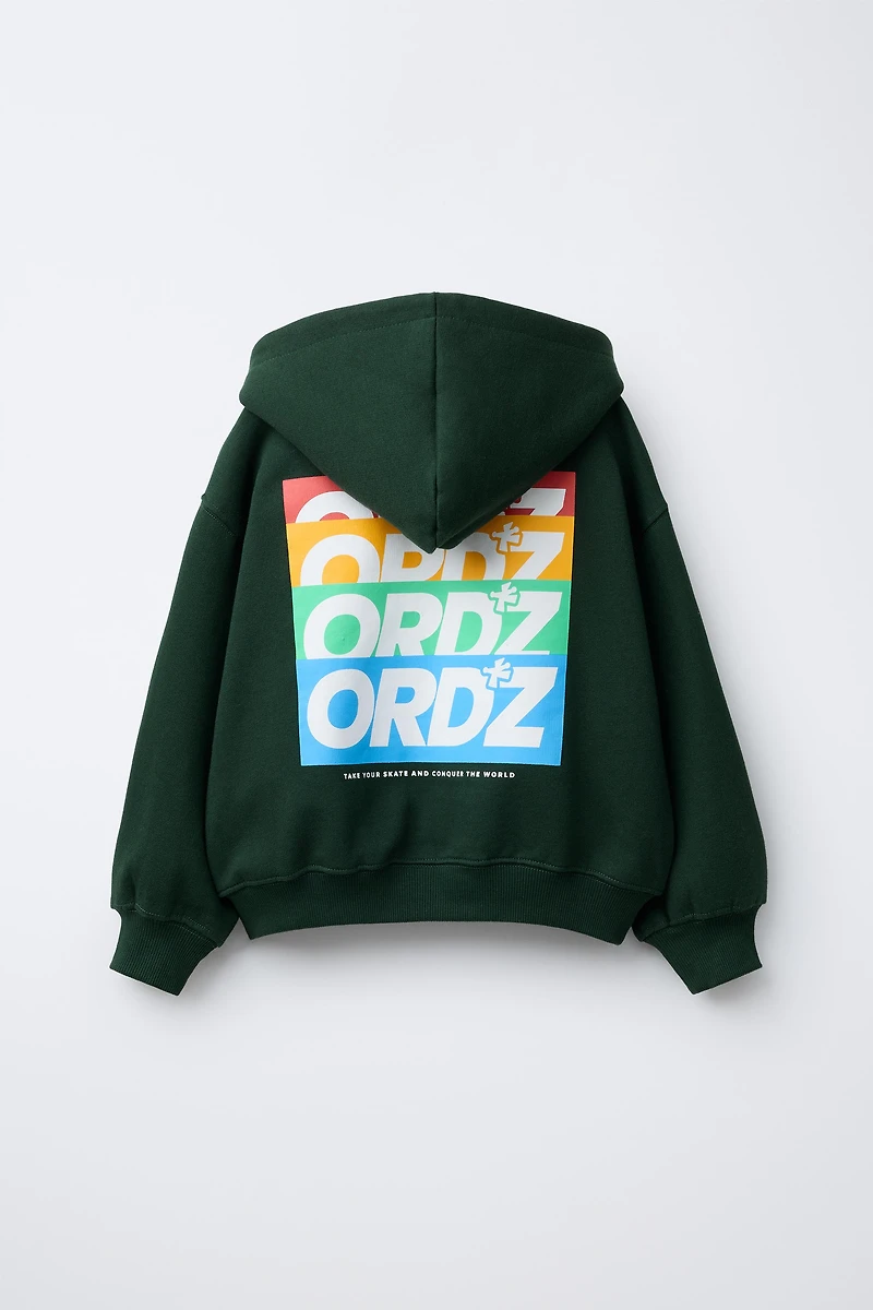 ZIP SWEATSHIRT WITH TEXT