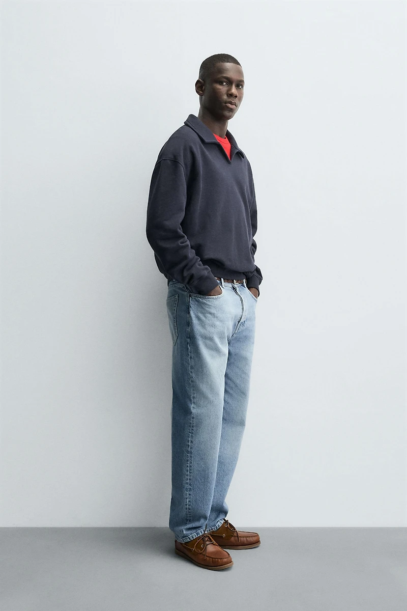 COTTON POLO SWEATSHIRT