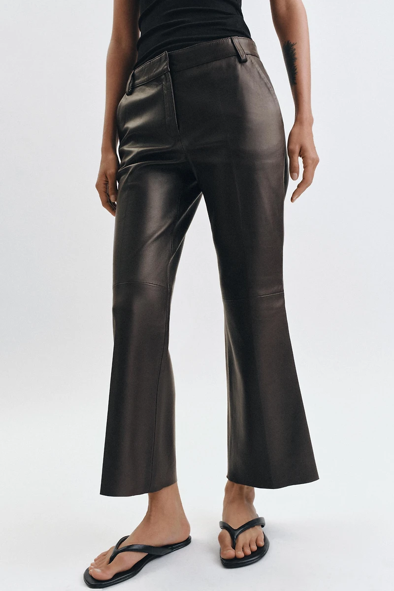 ZW COLLECTION LIMITED EDITION FLARE LEATHER PANTS