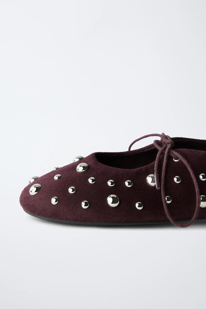STUDDED BALLET FLATS