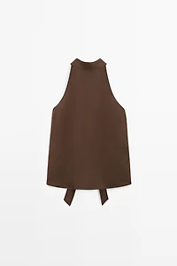 100% linen flowing halter top