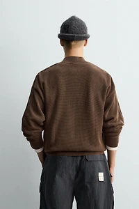 WASHED BANDED KNIT CARDIGAN X SR_A