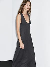 Long A-line knit dress