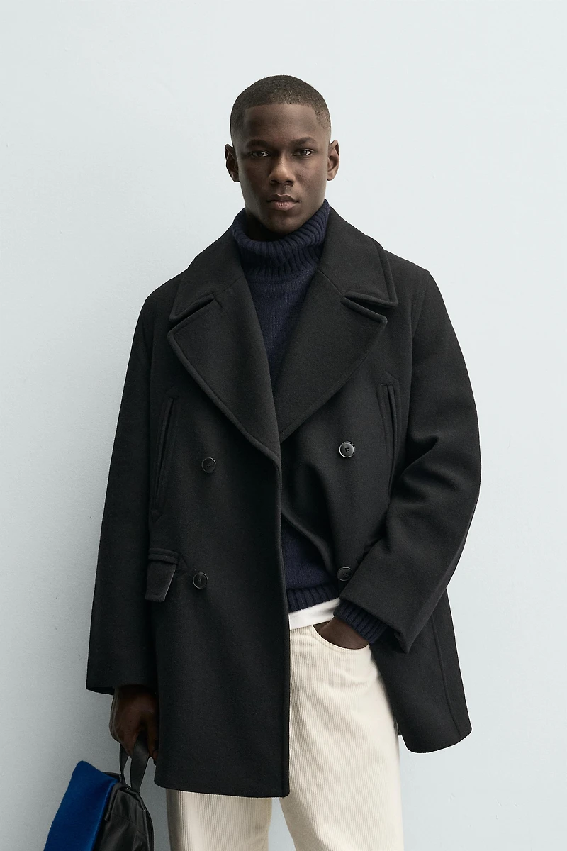DOUBLE BREASTED POCKET OVERCOAT