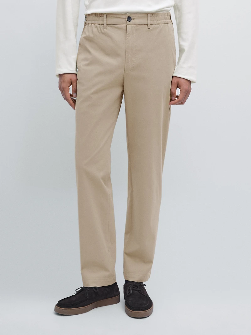 Cotton blend jogger fit trousers