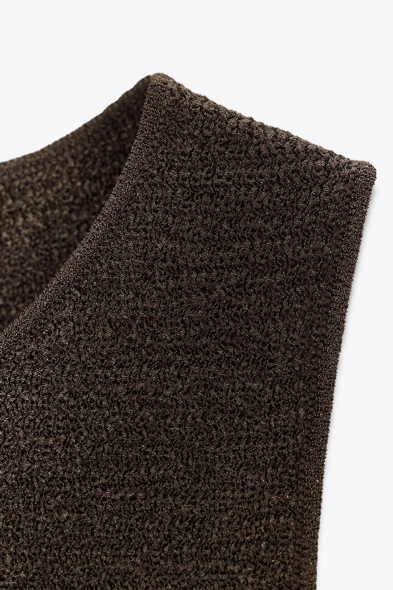 TEXTURED KNIT LONG TOP