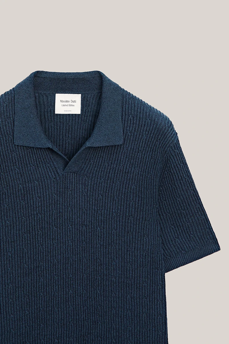 Pull polo en maille tressée - ÉDITION LIMITÉE