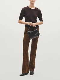 Petit sac porté épaule en cuir nappa