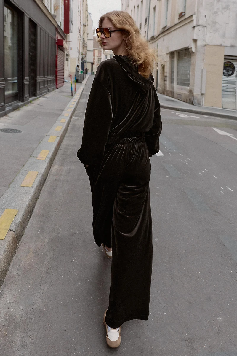 PANTALON LARGE VELOURS