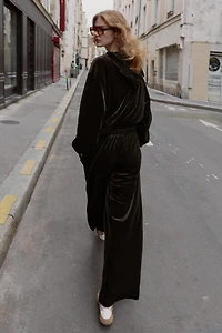 PANTALON LARGE VELOURS