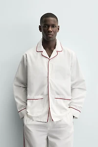 CONTRAST PIPING PAJAMA SET