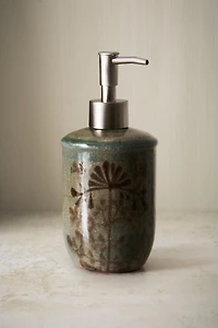 CERAMIC FLORAL SOAP DISPENSER