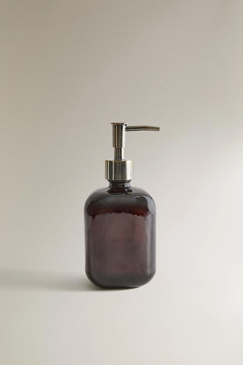 DARK GLASS SOAP DISPENSER
