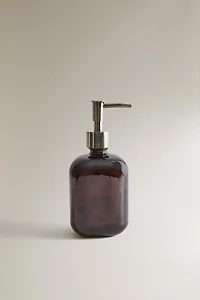 DARK GLASS SOAP DISPENSER