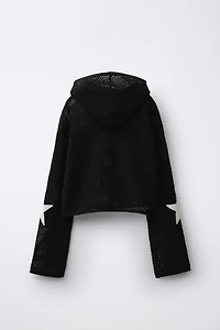 PULL EN MAILLE À CAPUCHE ÉTOILE